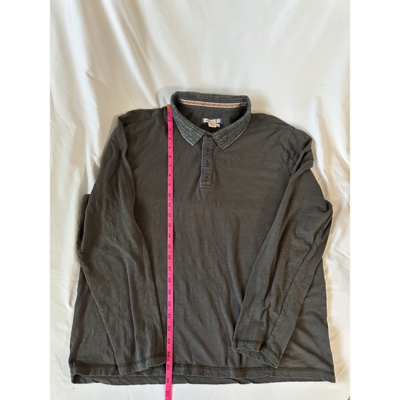 Carbon2Cobalt Long Sleeve Polo Shirt Gray Heathered Collar Mens Size L - Picture 4 of 5